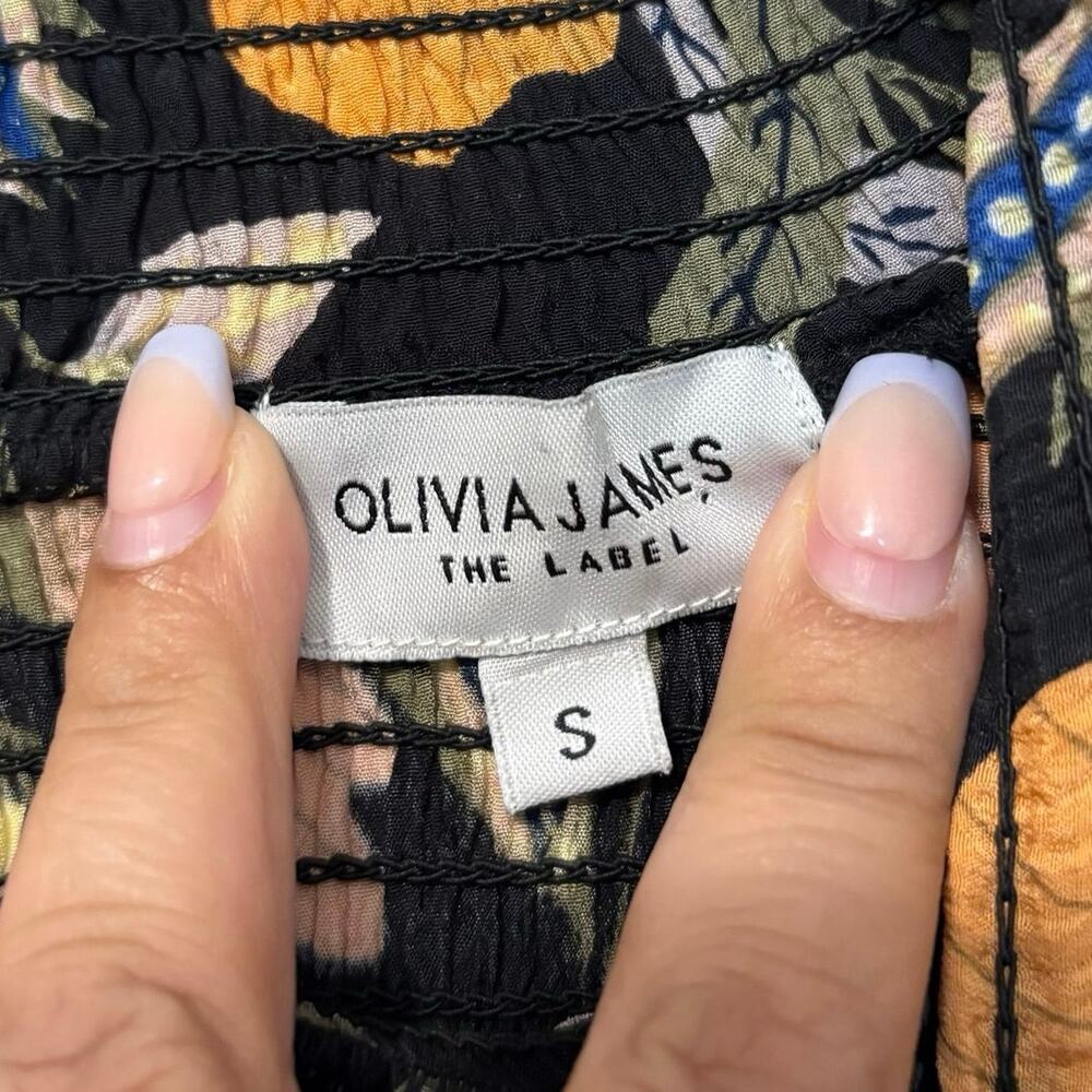 Olivia James The Label Black Floral Long Sleeve Maxi Dress Size Small - Picture 2 of 5